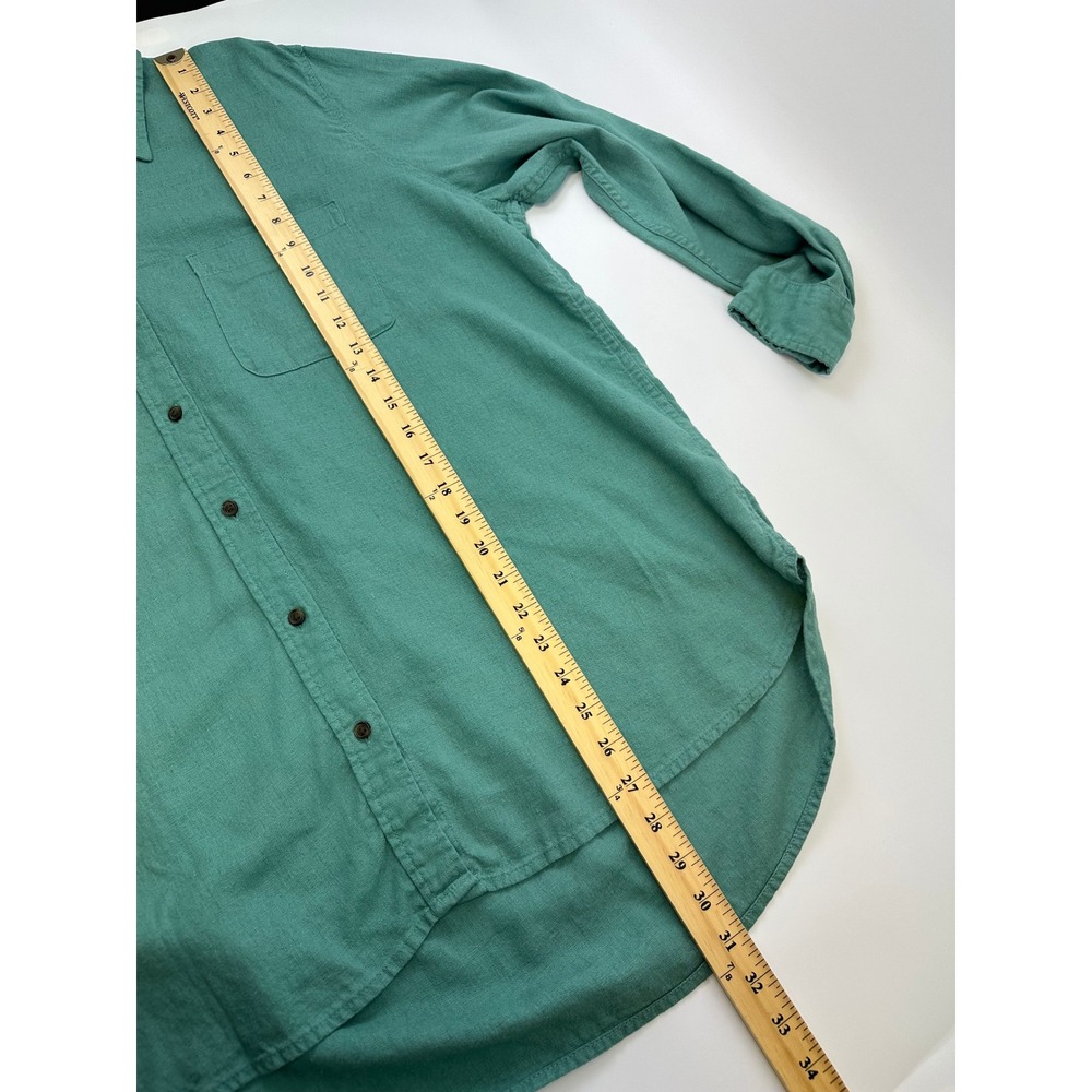 Universal Thread Button Down Green Linen Blend Relaxed Fit Long Sleeve Women XL - Picture 11 of 13